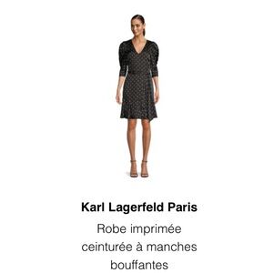 Karl Lagerfield Paris dress with pouffy sleeves